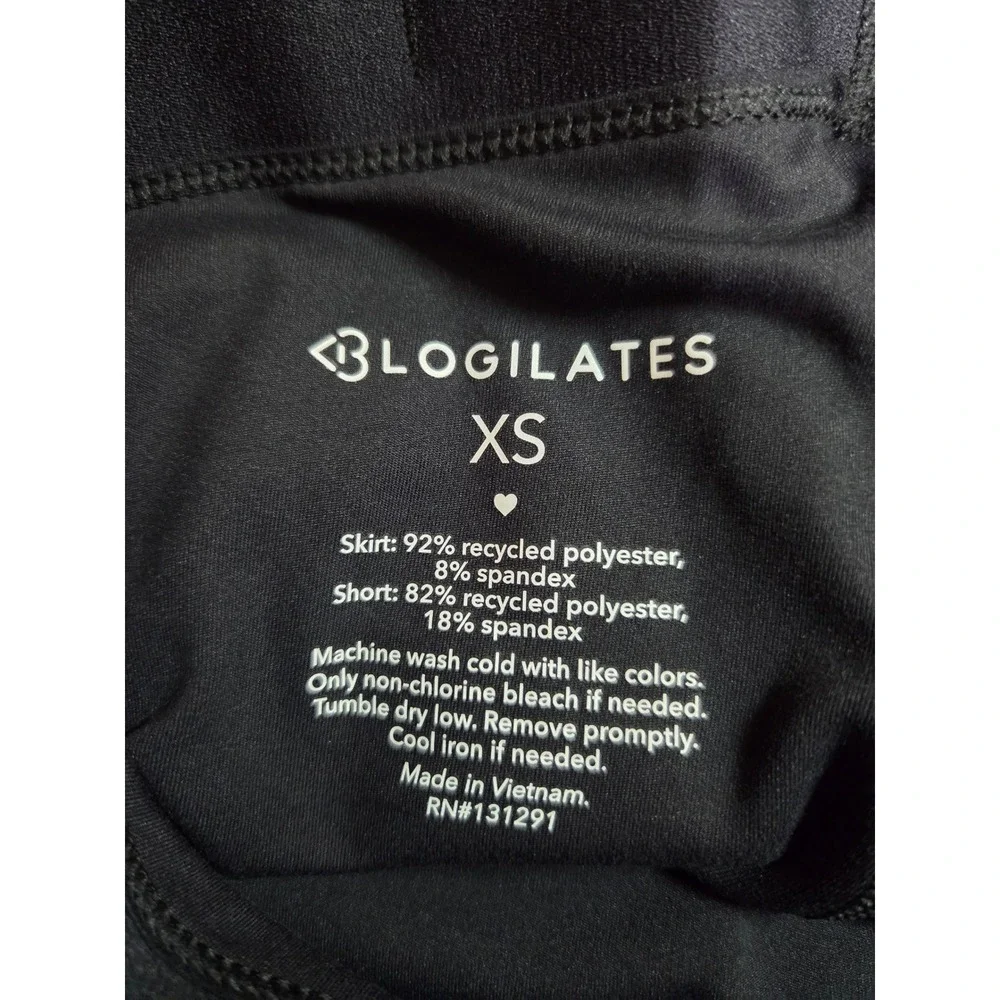 Blogilates Dance Studio Wrap Skort Black XS Double Layered Athletic Skirt Pocket